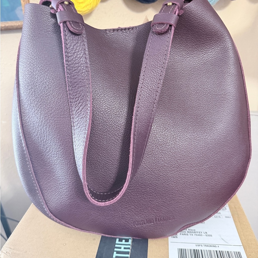 Portland Leather plum purple Olivia Shoulder Bag